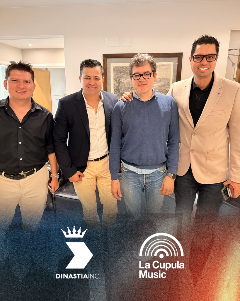Fabio Rendon, Alejandro Romulo, José Luis Zagazeta Vinatea, Carlos Tobon Dinastia Inc adquiere participación en La Cupula Music